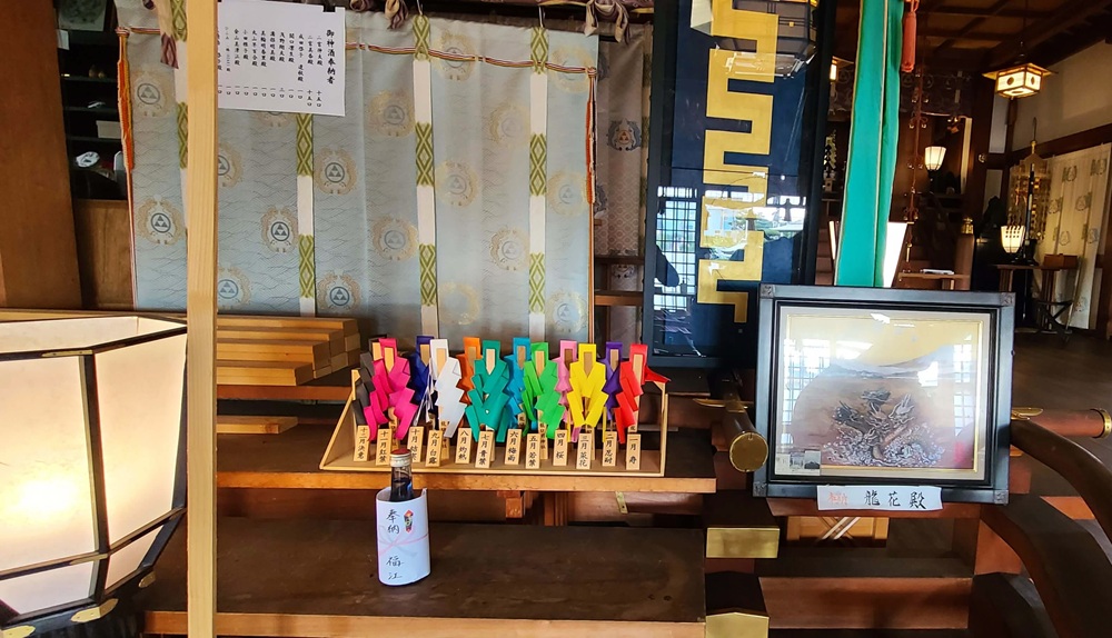 龍口明神社の本殿の中の様子　