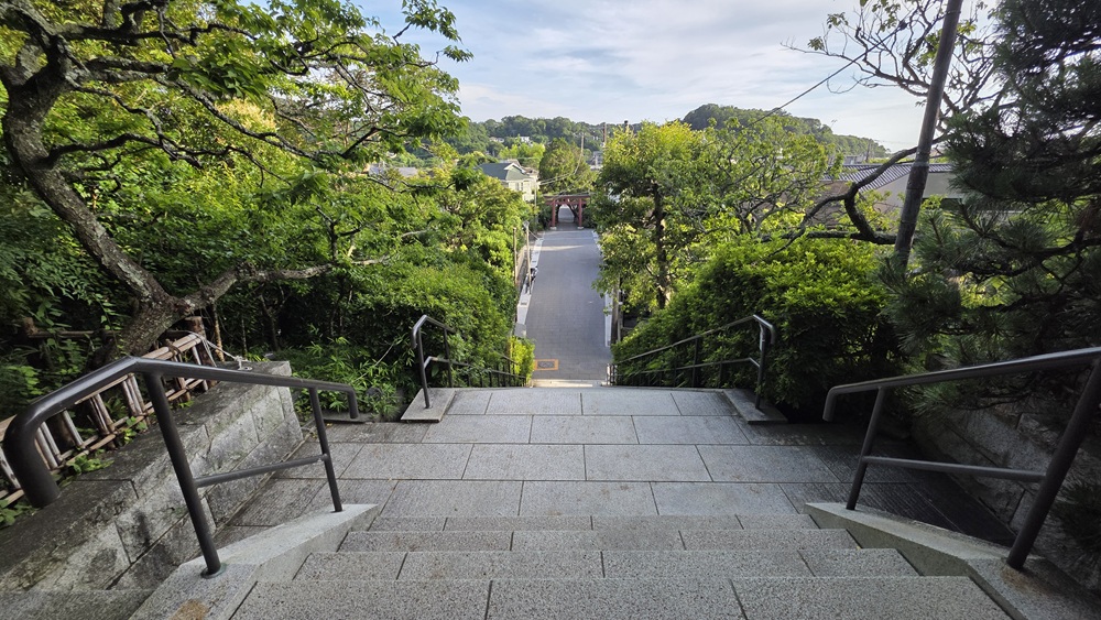 階段を登って振り返った景色