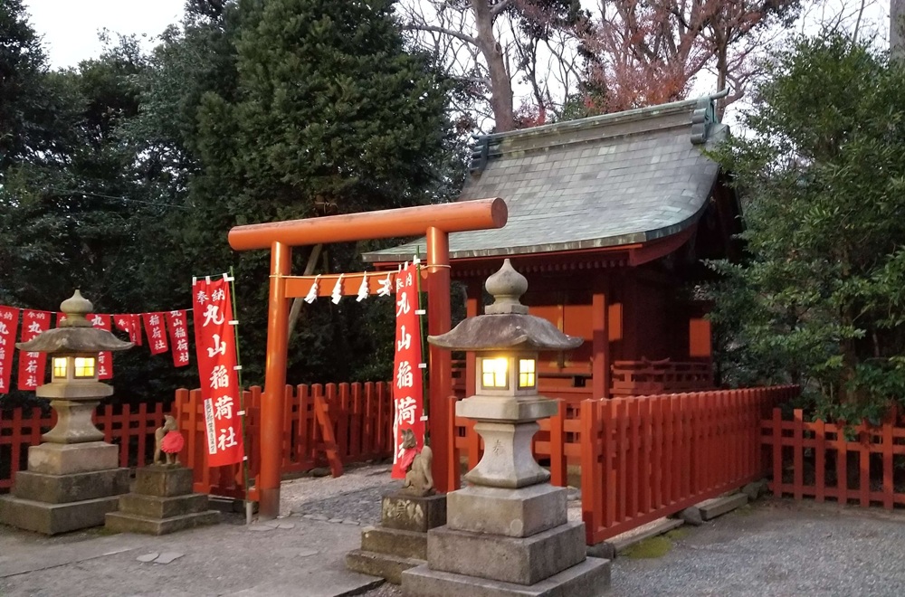 鶴岡八幡宮　丸山稲荷社の本殿の元旦の様子