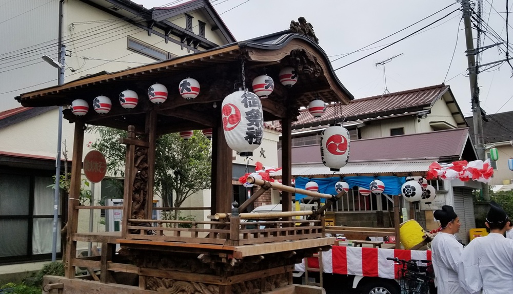 大町会館と祭りで太鼓などをたたく場所
