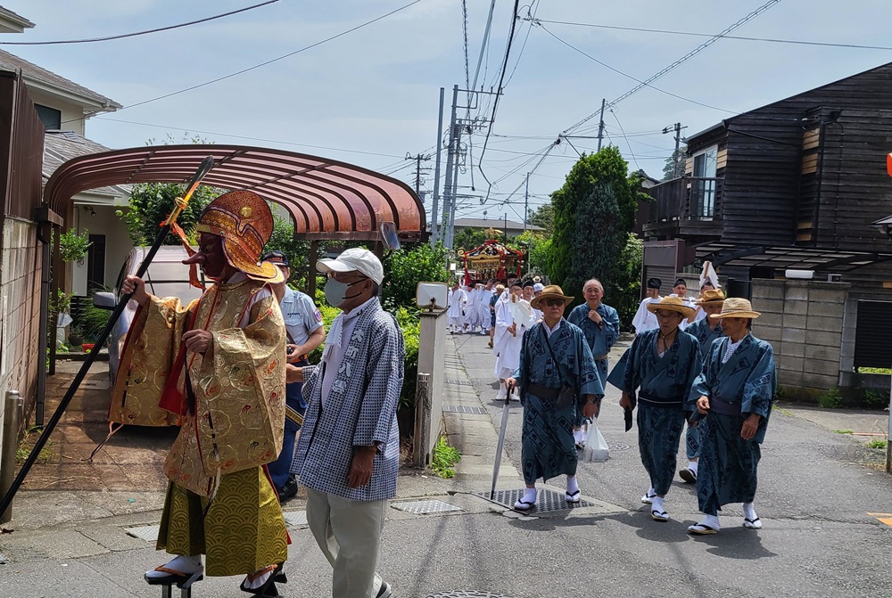 八雲神社 大町まつり　神輿巡行　天狗と町の氏子