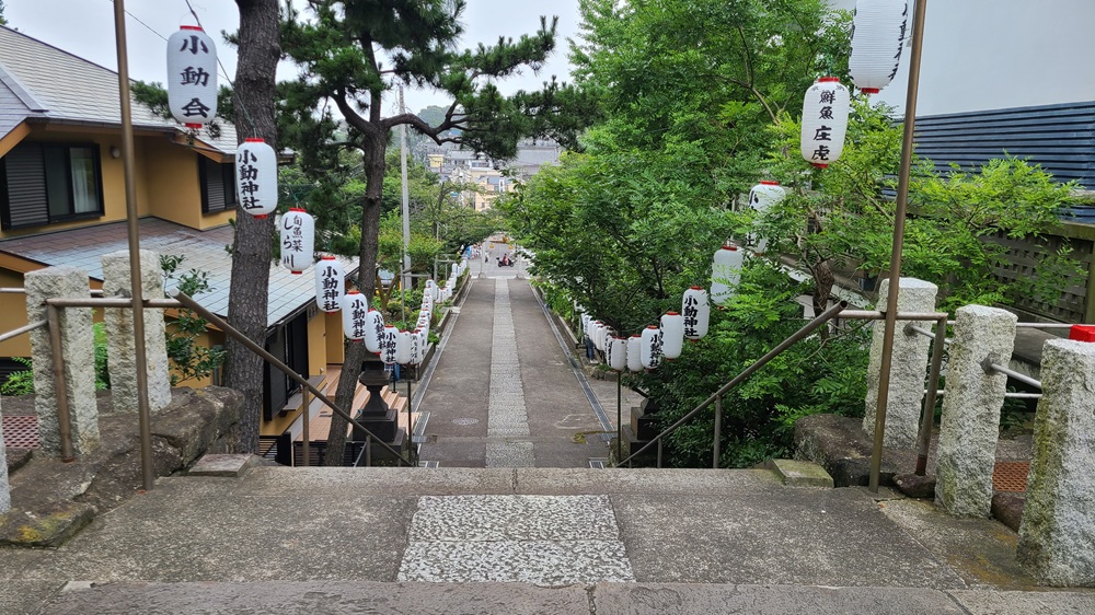 腰越の小動神社　鳥居と参道