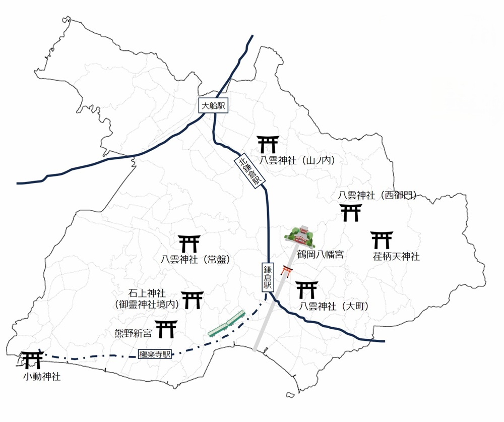 鎌倉の神社MAP