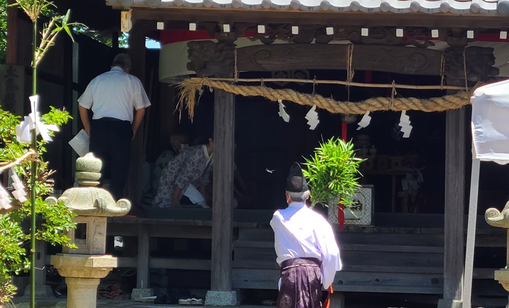 小袋谷　厳島神社夏祭り　神主