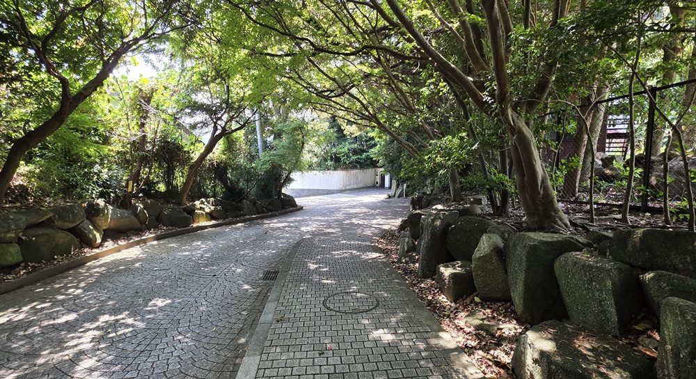 鎌倉文学館へのスロープの途中