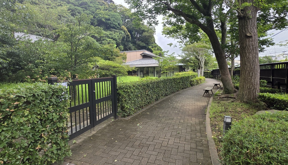 旧川喜多邸へ上がる公開日に開く門
